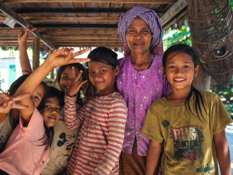 Children celebrating malaria free region 